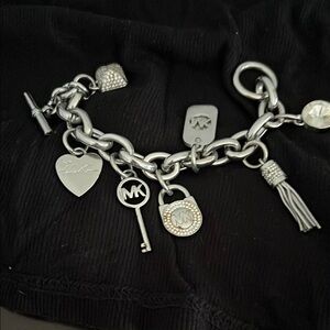 Michael Kors Silver Key Card Holder